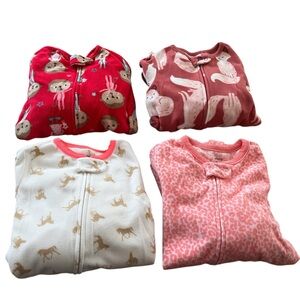 Bundle of 4 Fleece Footed Pajamas- size 2T Carter’s